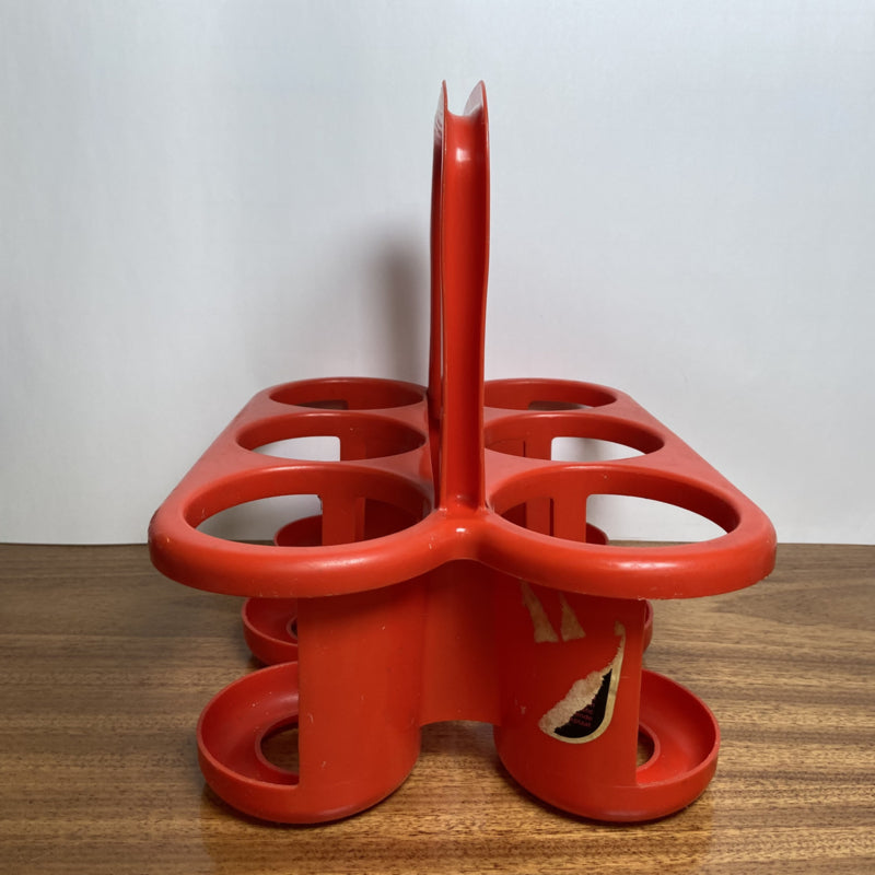 Vintage plastic flessenrek rood