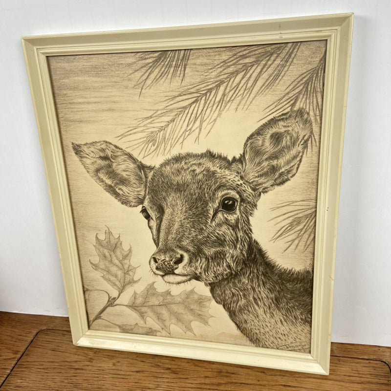 Vintage schilderij hertje