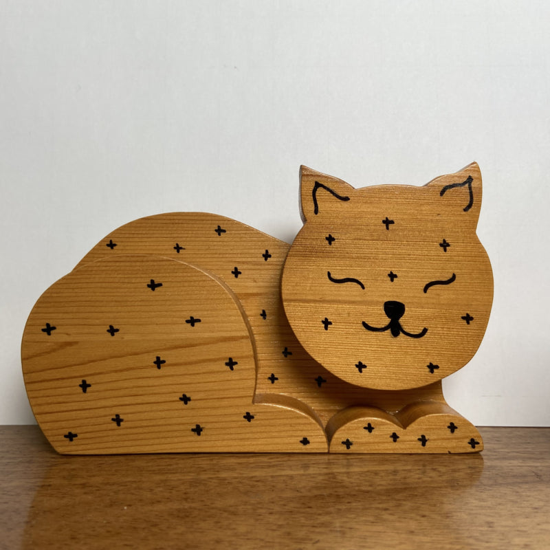 2 houten katten