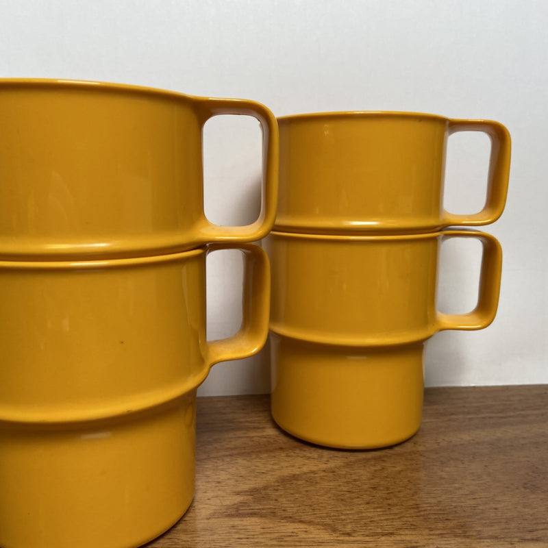4 mepal bekers geel