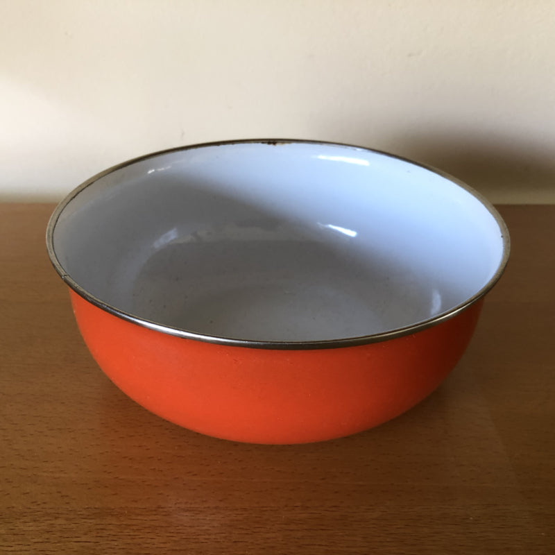 Emaille schaal oranje
