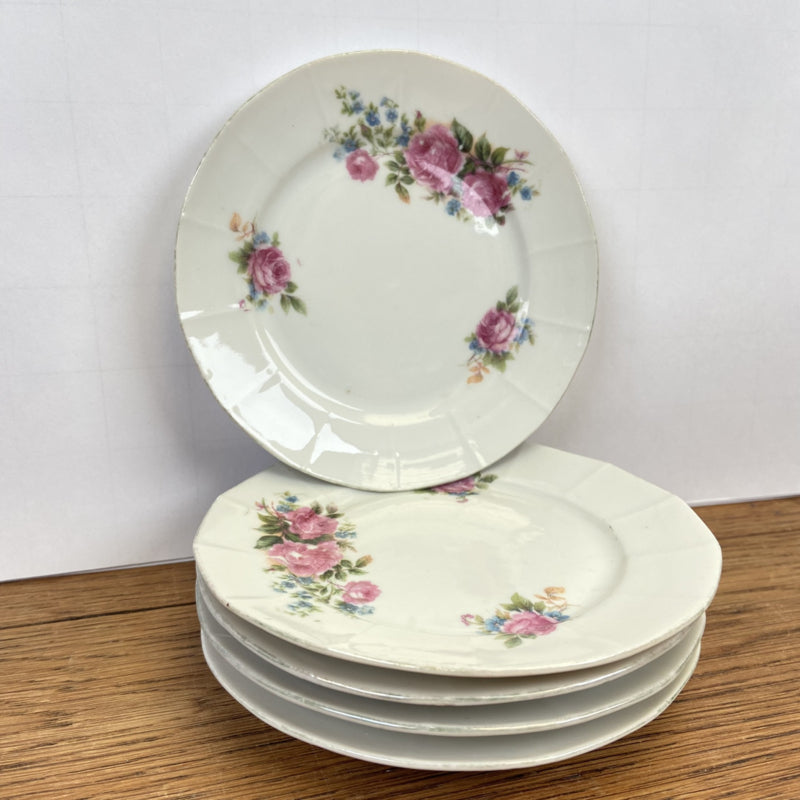 5 vintage bloemen bonbon schoteltjes