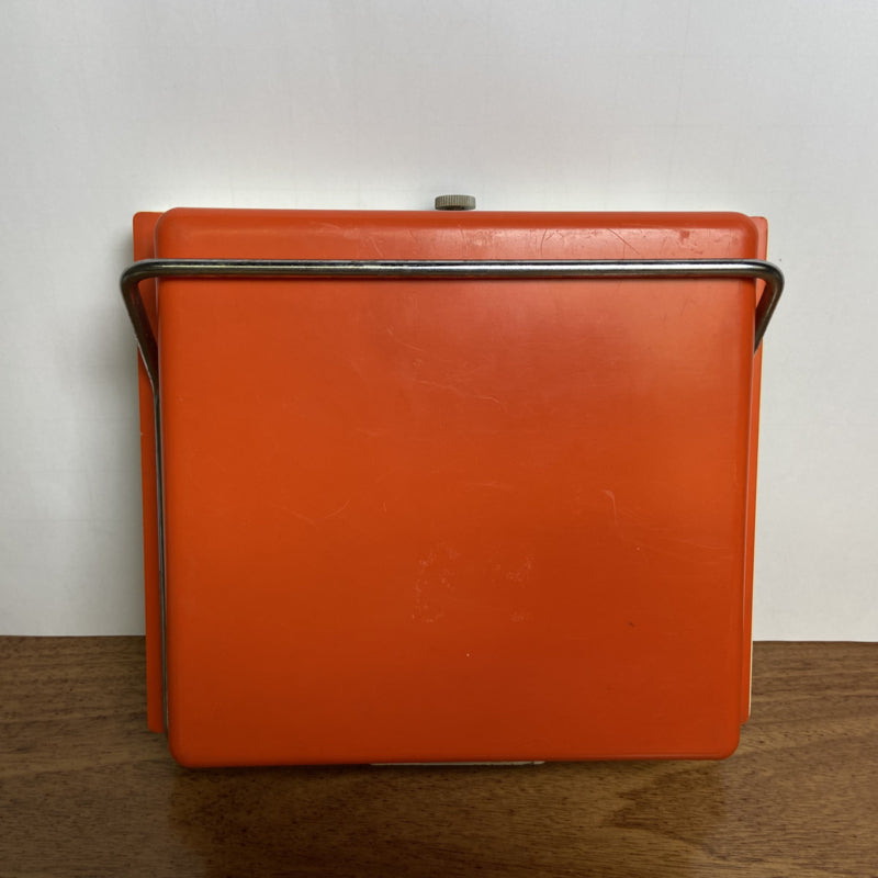 Vintage oranje wand weegschaal Brabantia