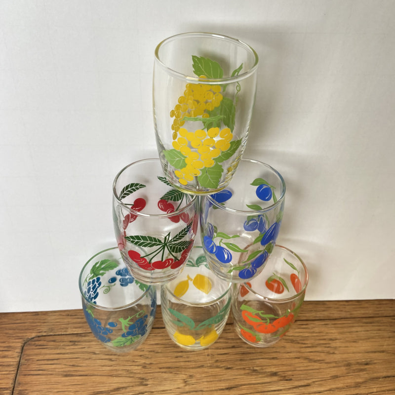 Set van 6 kleine glaasjes vintage