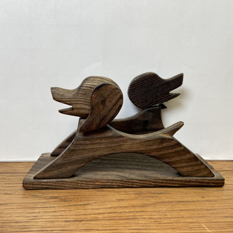 houten brievenhouder hond