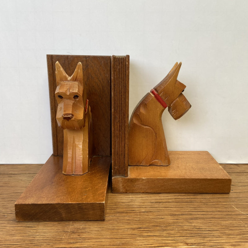 houten boekensteunen hondjes