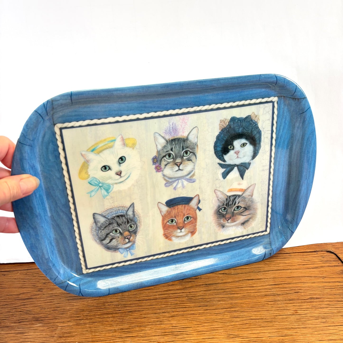 Vintage dienblad katten Wilscombe