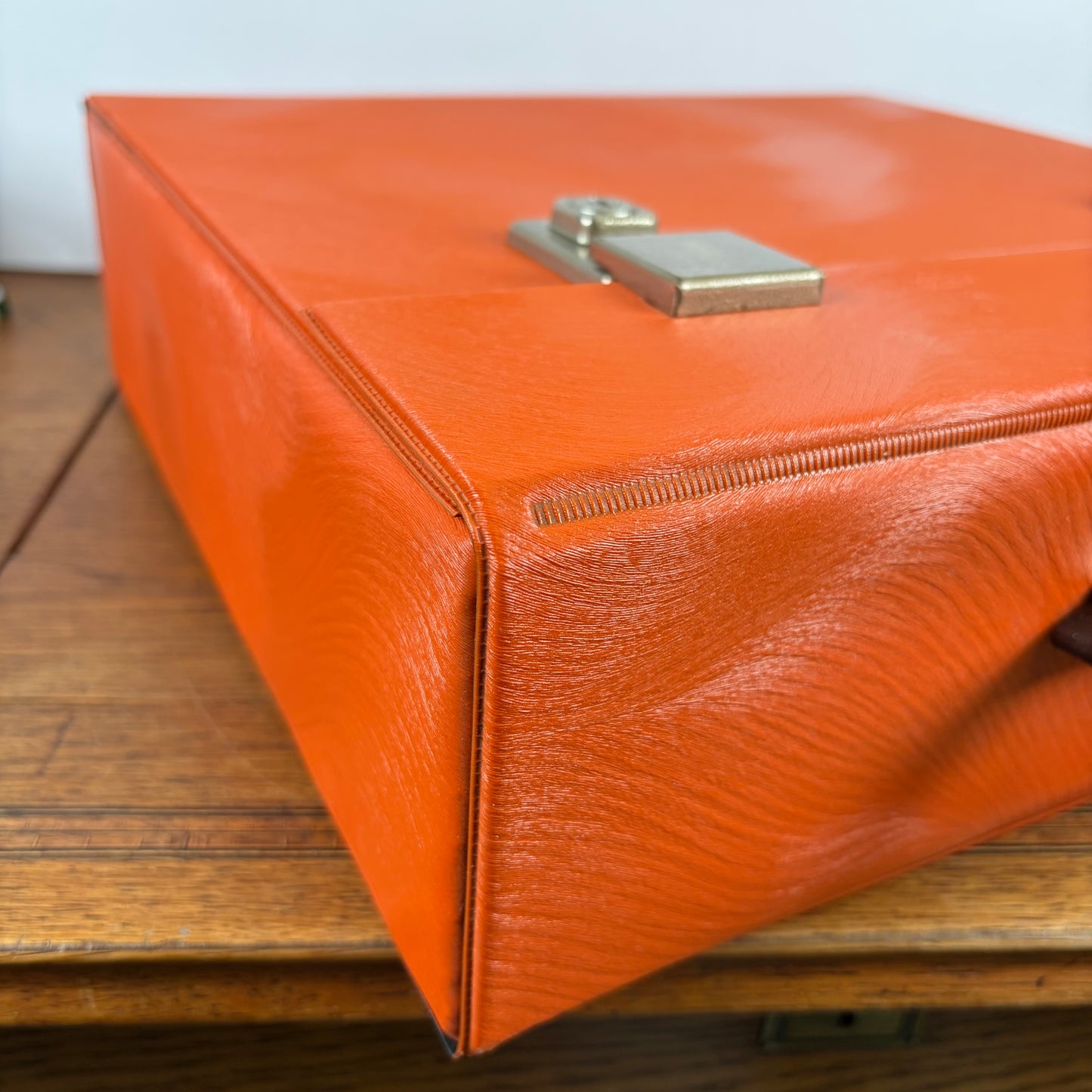Vintage oranje lp koffer