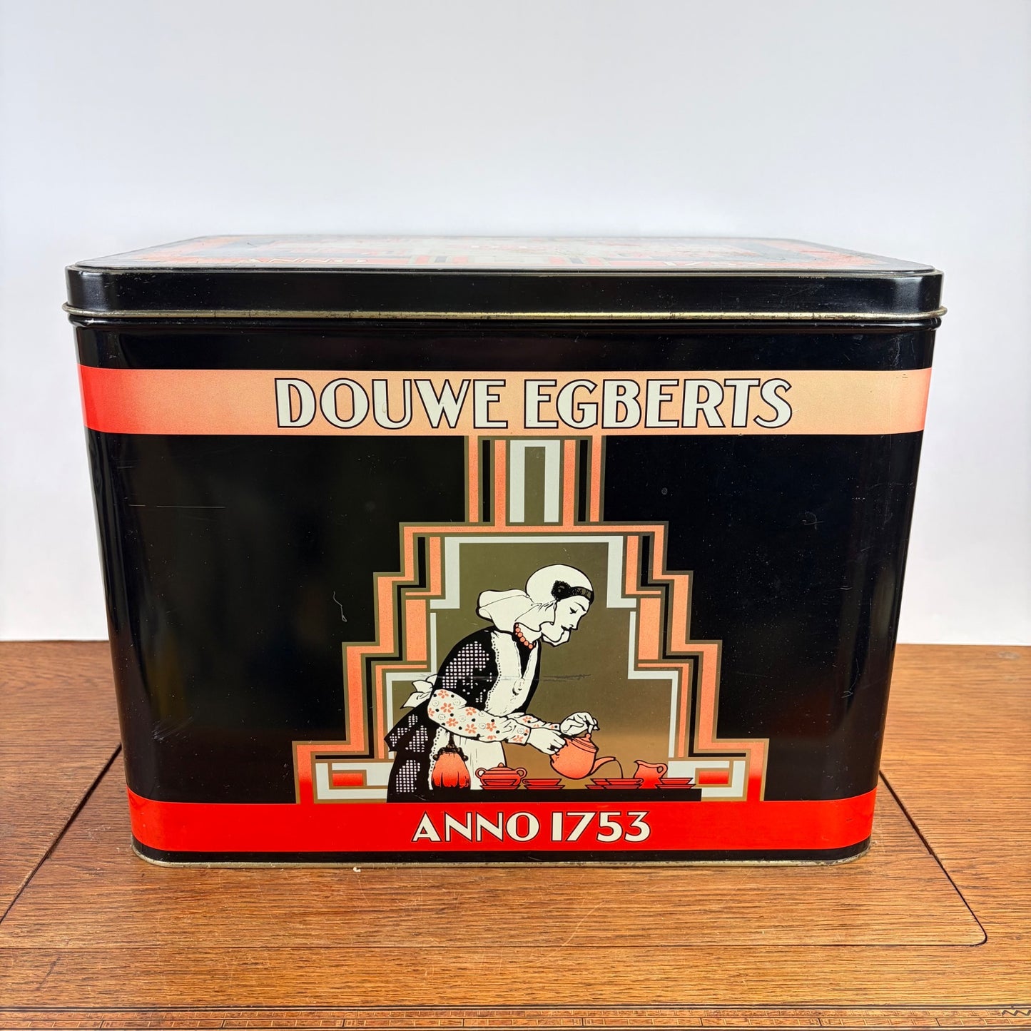 Vintage Douwe Egberts groot opbergblik