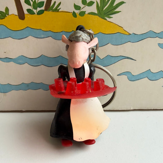 Vintage sleutelhanger Juffrouw Schaap