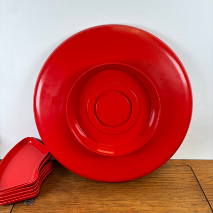 Vintage snackschaal rood