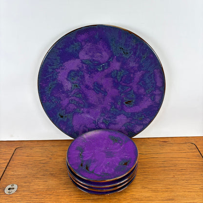 Vintage gebakstel paars