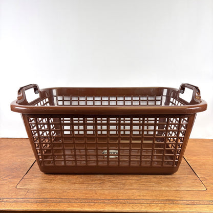 Vintage bruine plastic wasmand Sulo