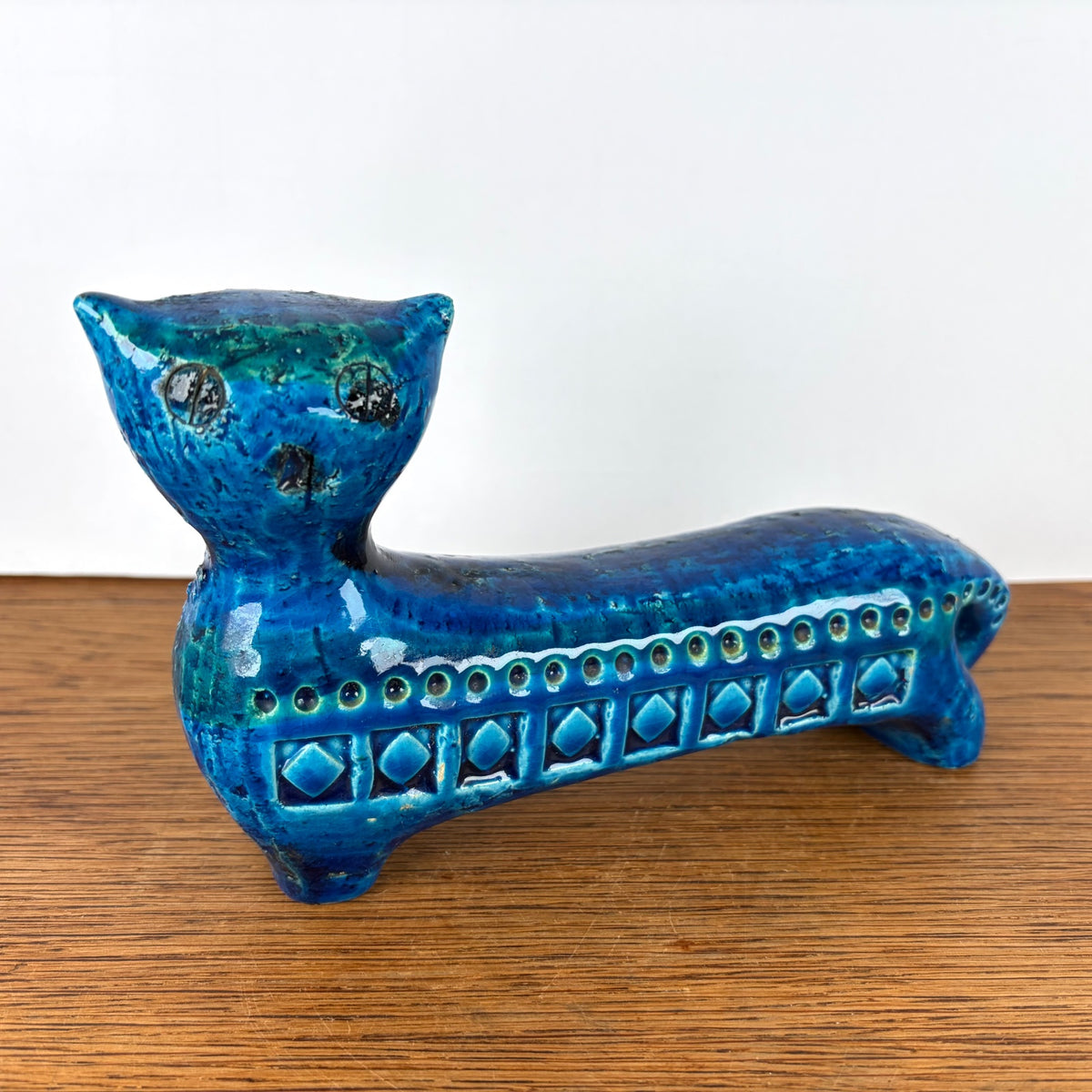 Vintage Bitossi kat blauw