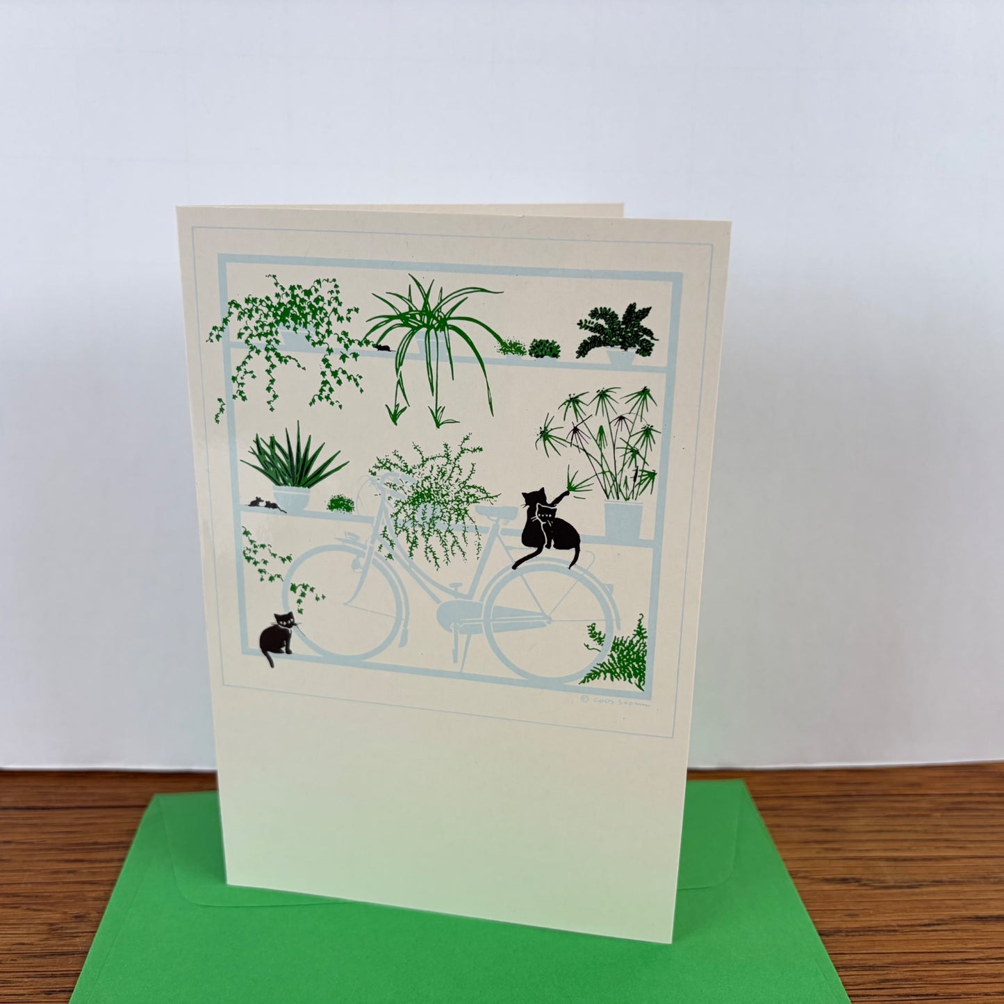Vintage wenskaart Coos Storm groen