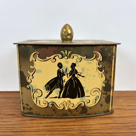 Vintage blikje dansend paar silhouet