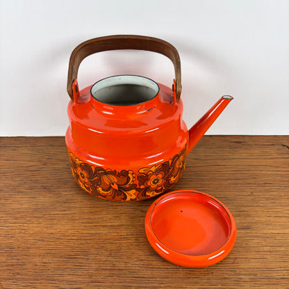 Vintage emaille theepot oranje