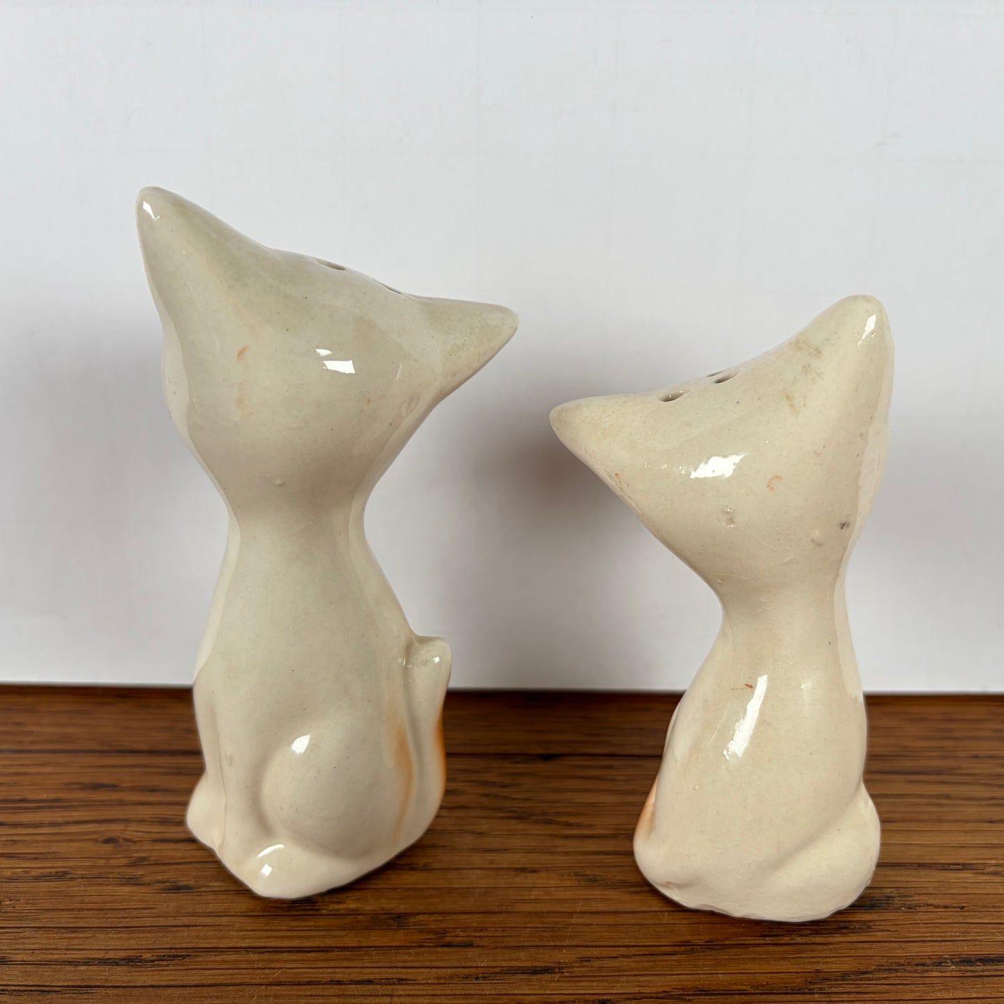 Vintage peper en zoutstel bruine katten