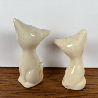 Vintage peper en zoutstel bruine katten