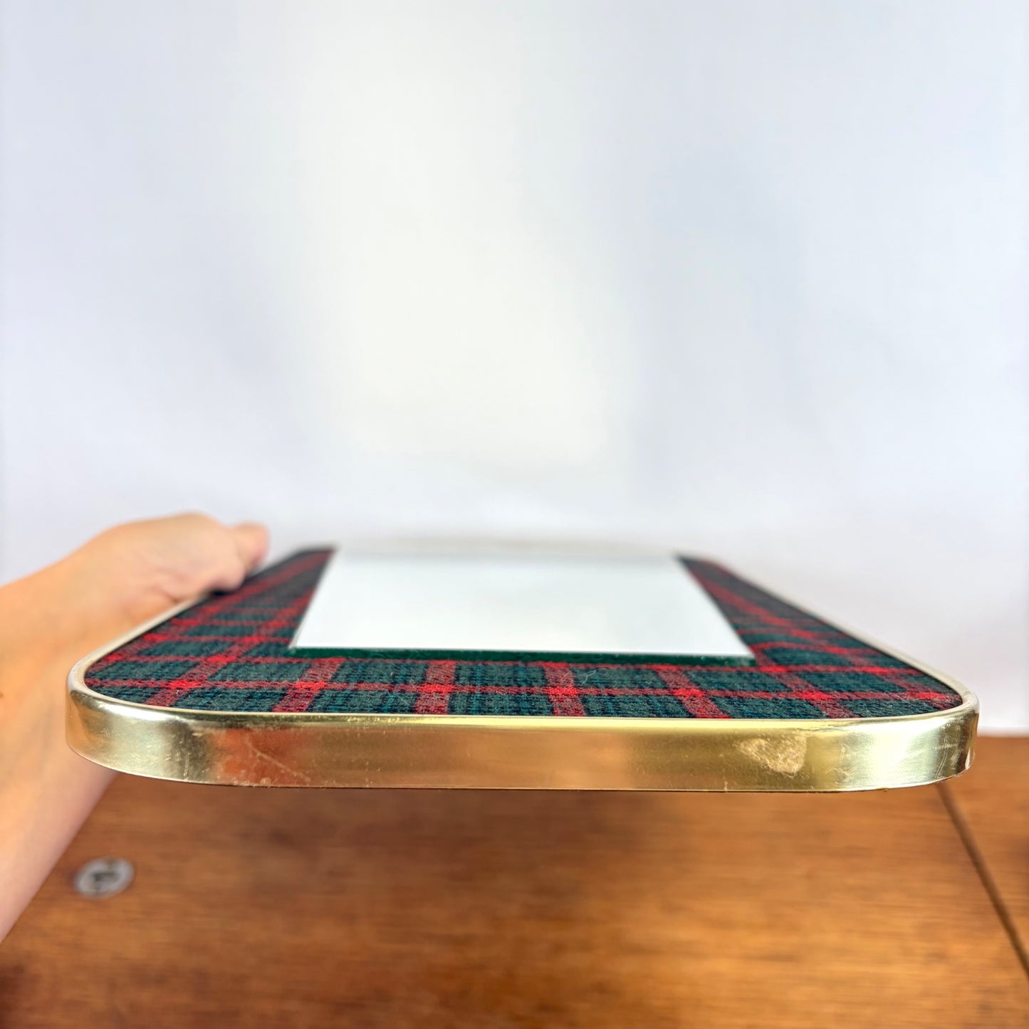 Vintage wandspiegel tartan