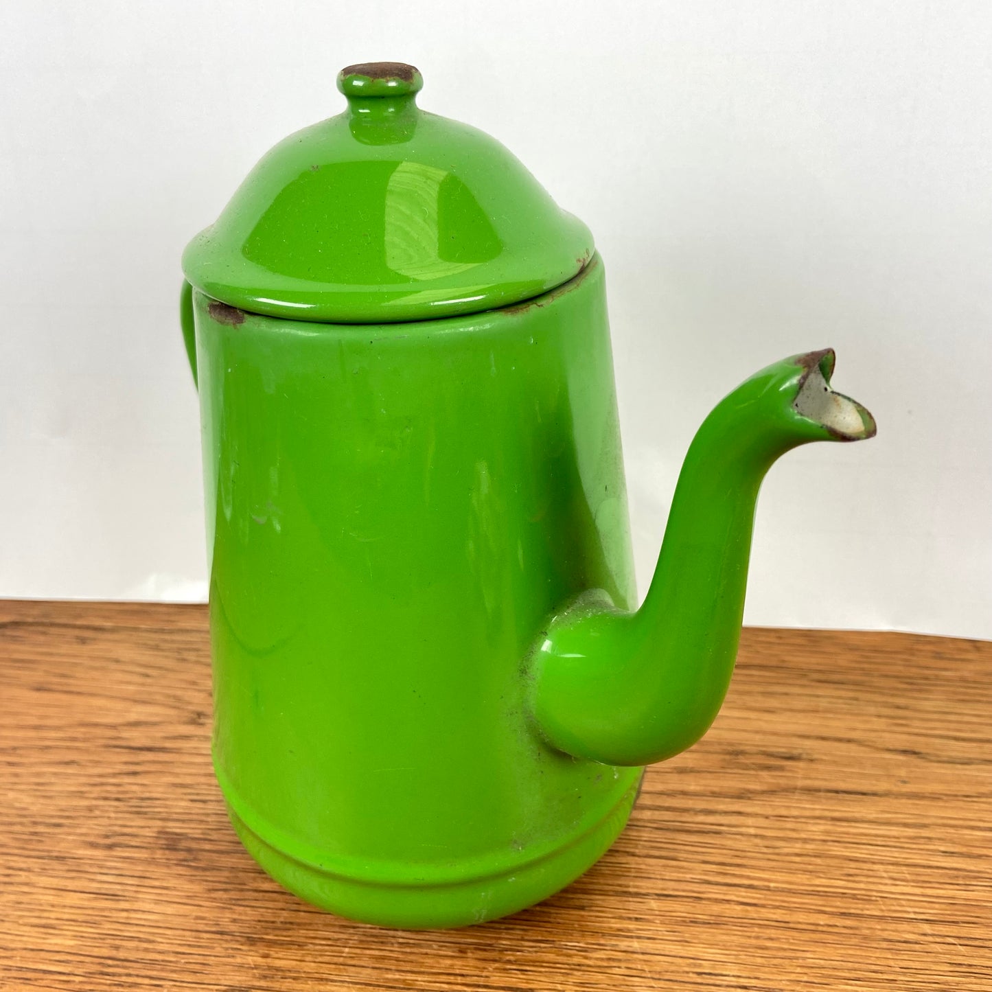 Vintage groene emaille theepot