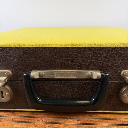 Vintage platenkoffer geel