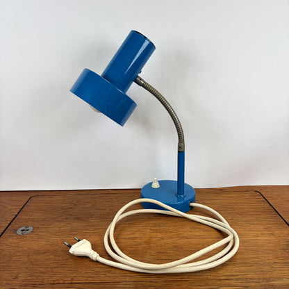 Vintage blauwe bureaulamp