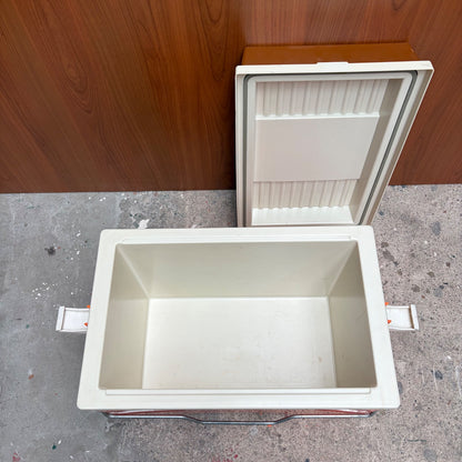 Vintage Curver koelbox oranje bruin