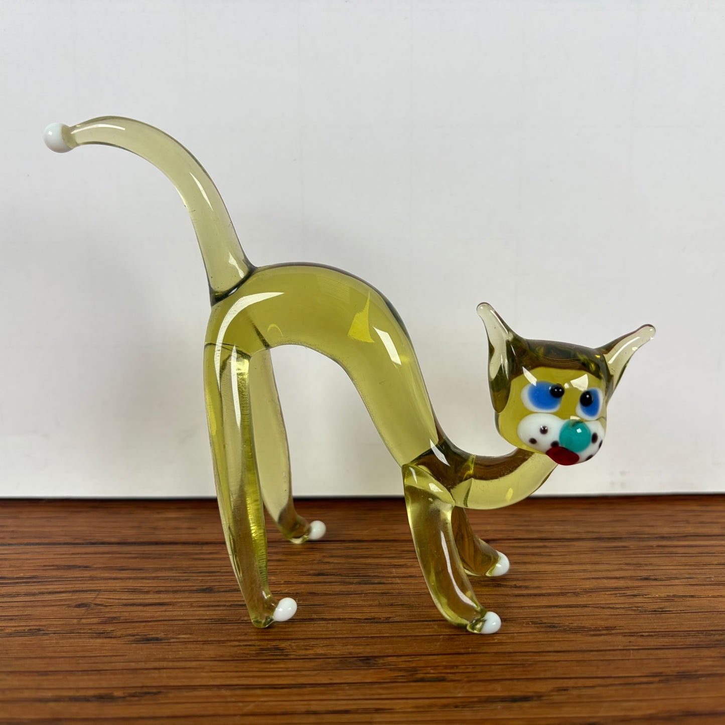 Vintage glazen gele kat