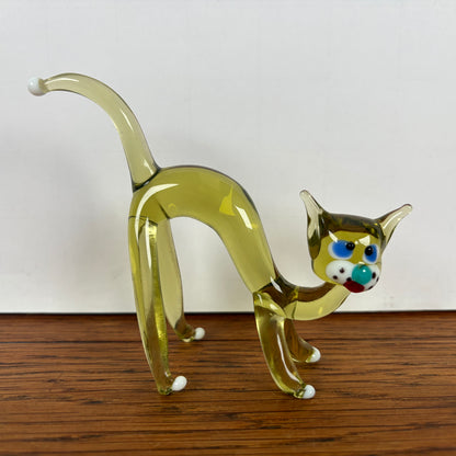 Vintage glazen gele kat
