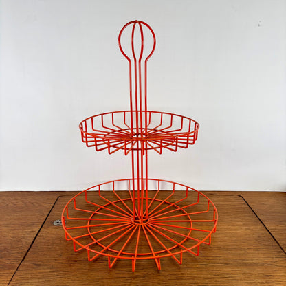Vintage oranje etagere fruitschaal