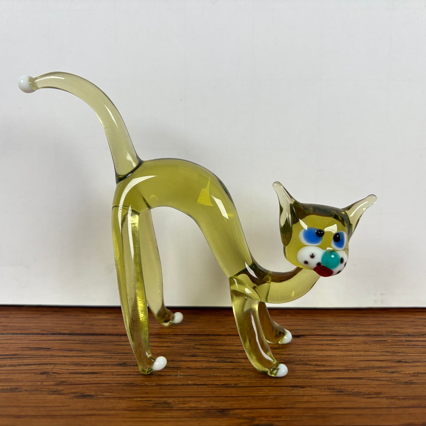 Vintage glazen gele kat