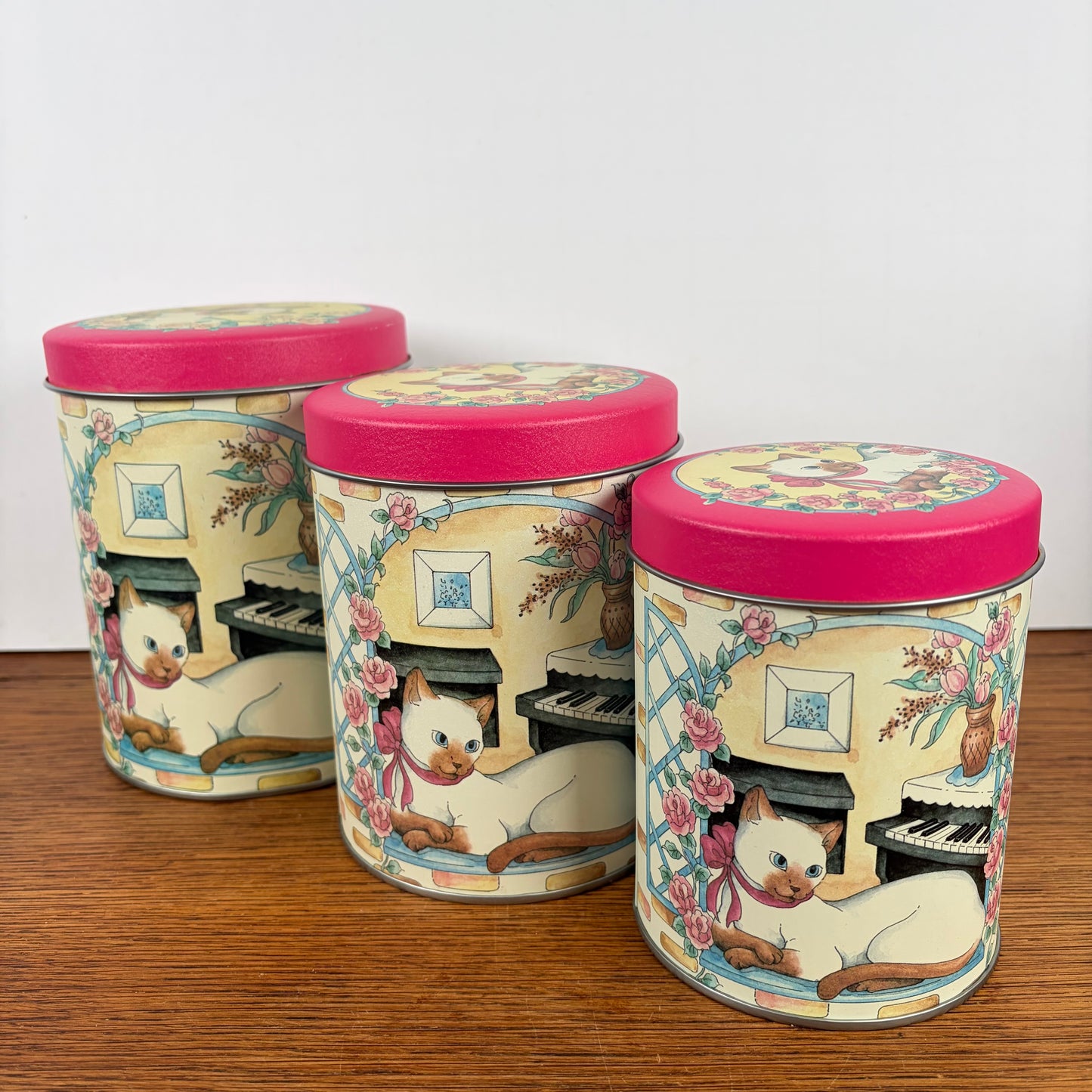 Voorraad bussen katten piano