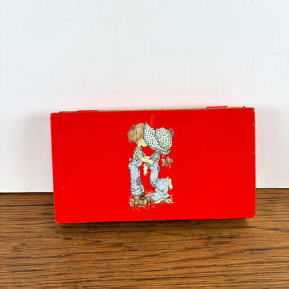 Vintage Sarah Kay blikje rood