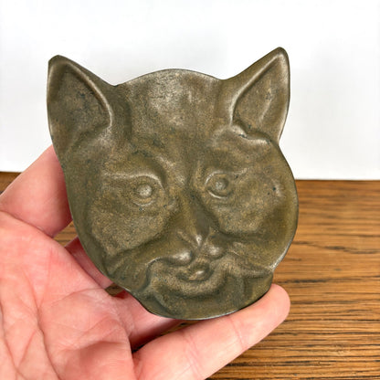 Vintage messing snuisterijen schaaltje kat