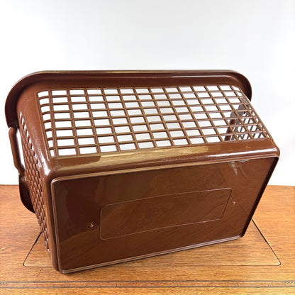 Vintage bruine plastic wasmand Sulo