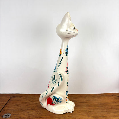 Vintage kat wit met bloemen Portugal