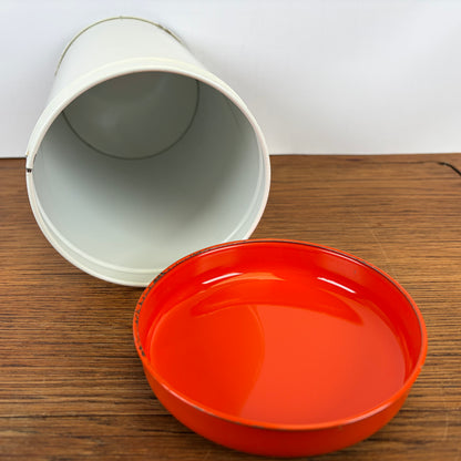 Vintage beschuitbus Brabantia wit oranje