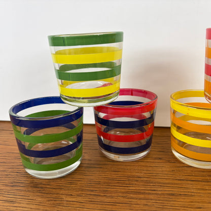 Vintage glaasjes met strepen