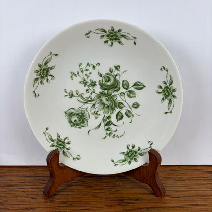 Vintage gebaksbordje groene bloem