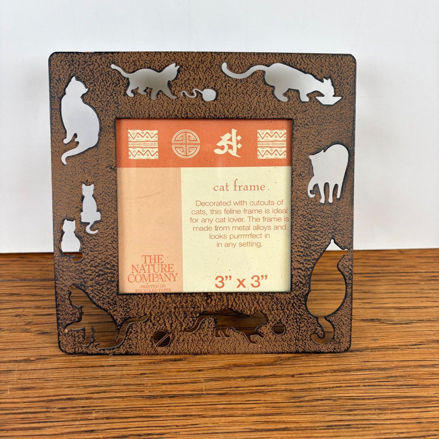 Vintage metalen fotolijstje katten The Nature Company