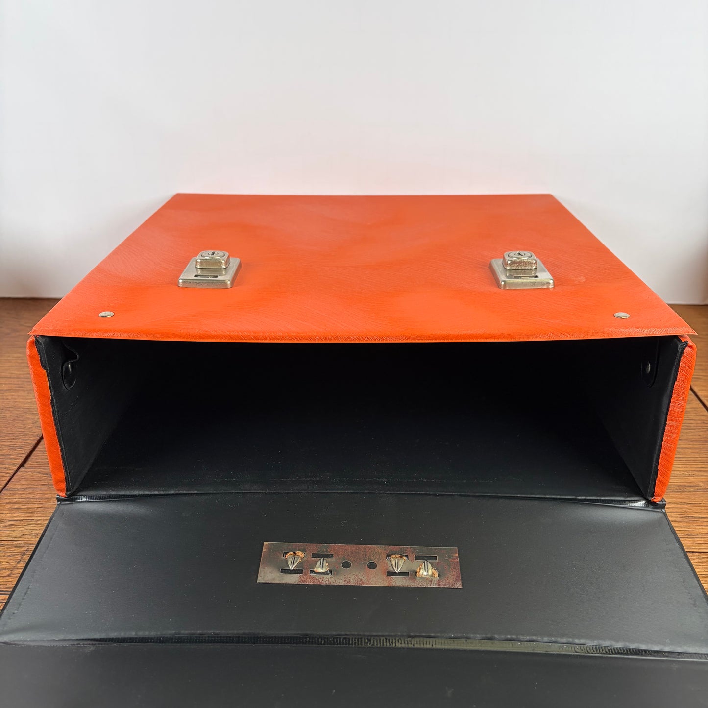 Vintage oranje lp koffer