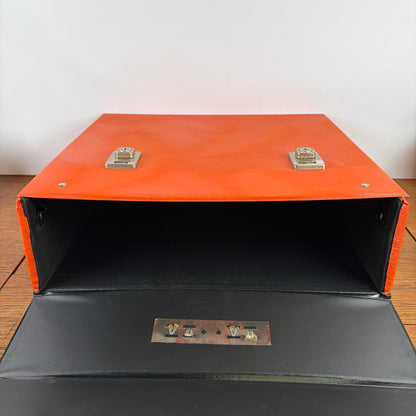 Vintage oranje lp koffer