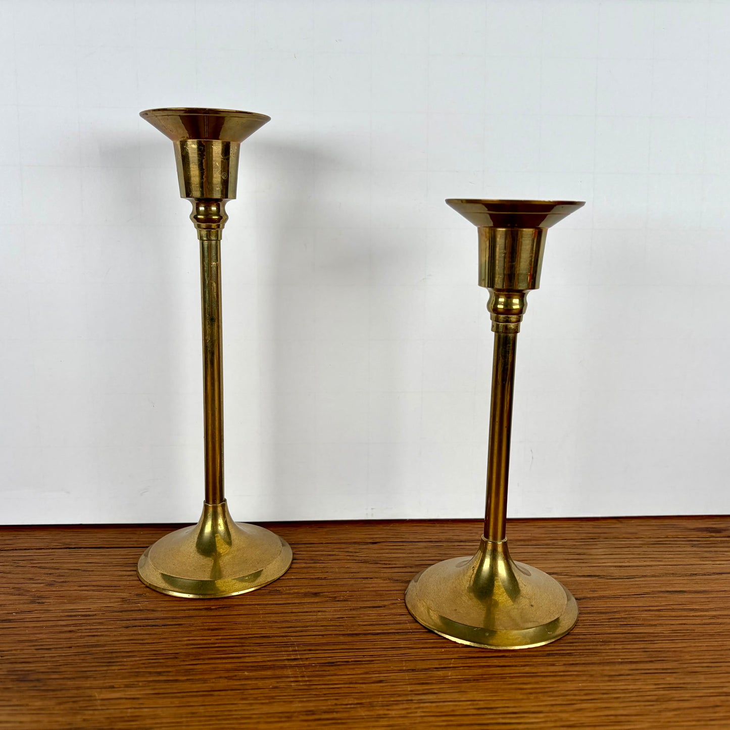 2 vintage messing kandelaren