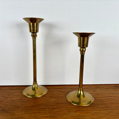 2 vintage messing kandelaren