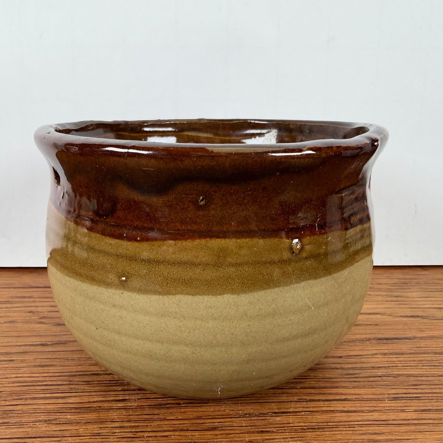 Vintage hangbloempot bruin