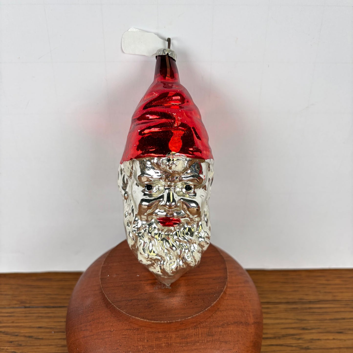 Vintage kerstbal Kerstman hoofd