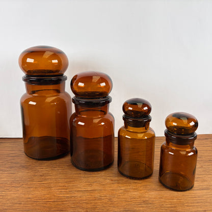 Vintage apothekerspotten bruin glas