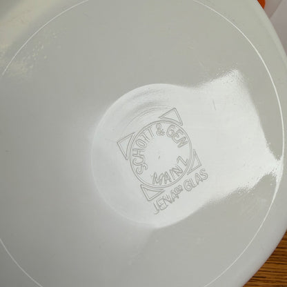 Vintage Jena glas schaal en bord Pauwenoog