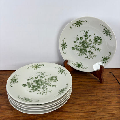 Vintage gebaksbordje groene bloem